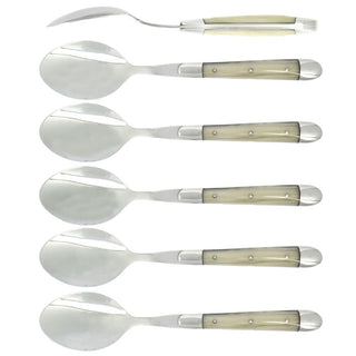 Forge de Laguiole Tradition set 6 soup spoons with acrylic handle White - Buy now on ShopDecor - Discover the best products by FORGE DE LAGUIOLE design