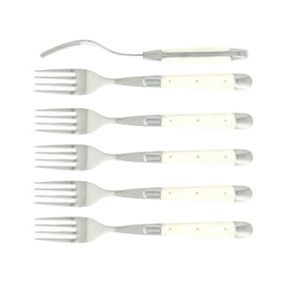 Forge de Laguiole Tradition table forks set with bone handle Set 6 - Buy now on ShopDecor - Discover the best products by FORGE DE LAGUIOLE design