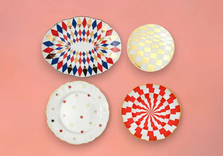 Explore Bitossi Abracadabra: colorful handmade plates, bowls & glasses by LaTigre. Italian craftsmanship meets bold contemporary graphic design. | Only at ShopDecor®