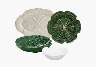 Discover Bordallo Pinheiro’s iconic Cabbage collection. plates, bowls, jugs, and trays handcrafted with botanical detail and playful elegance. Buy now on SHOPDECOR®