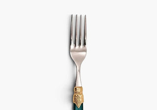 Discover Rivadossi Sandro Decò cutlery in polished 18/10 stainless steel, with coloured PMMA handles and refined gold details for elegant table settings.