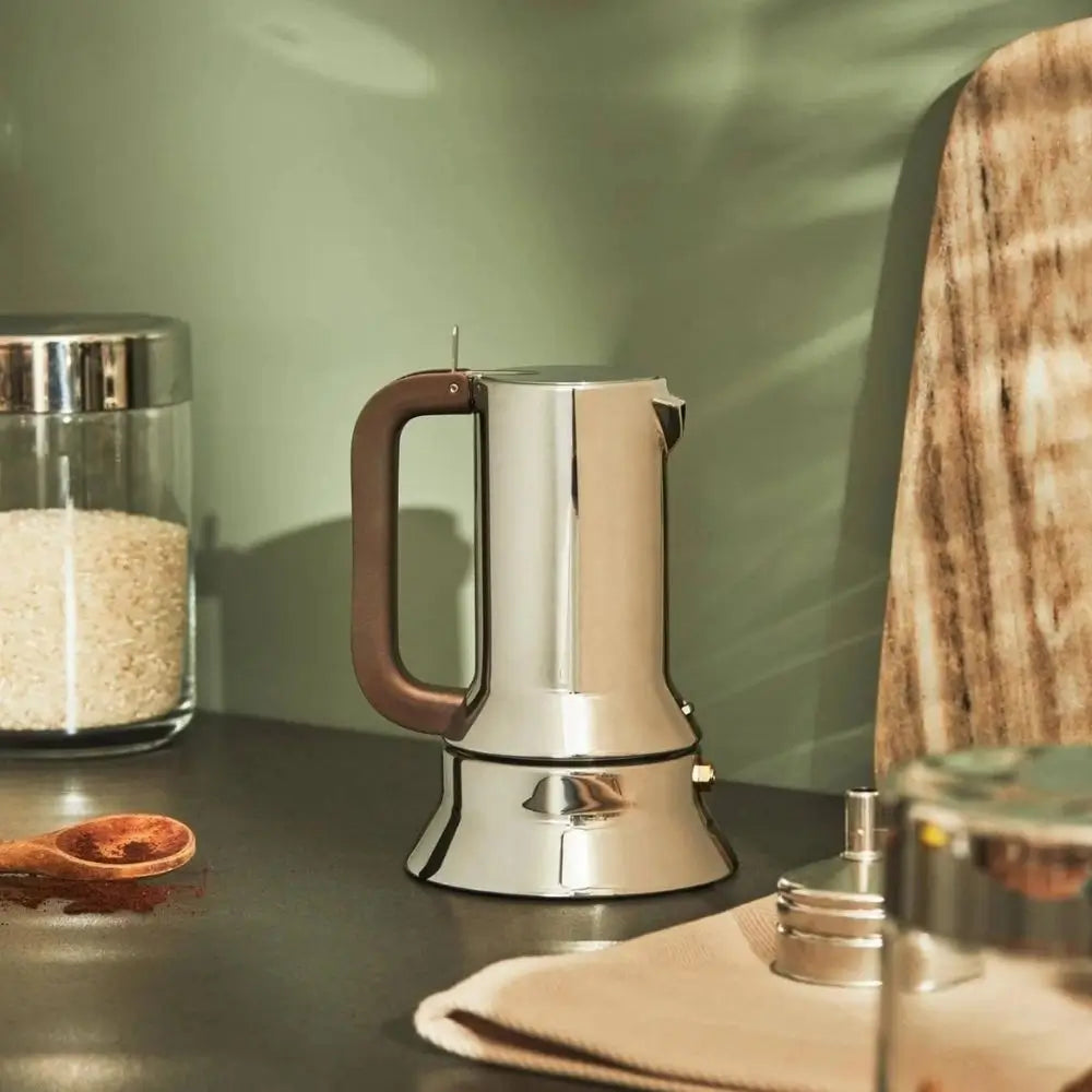 Alessi 9090 coffee maker in steel by Richard Sapper