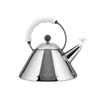 Alessi 9093 kettle in steel with colored handle Alessi Steel/White - Buy now on ShopDecor - Discover the best products by ALESSI design