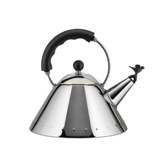 Alessi 9093 kettle in steel with colored handle Alessi Steel/Black - Buy now on ShopDecor - Discover the best products by ALESSI design