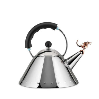 Alessi 9093REX Tea Rex kettle in steel with black colored handle - Buy now on ShopDecor - Discover the best products by ALESSI design