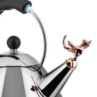 Alessi 9093REX Tea Rex kettle in steel with black colored handle - Buy now on ShopDecor - Discover the best products by ALESSI design
