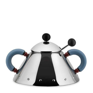 Alessi 9097 sugar bowl in steel with coloured handles Alessi Steel/Light blue - Buy now on ShopDecor - Discover the best products by ALESSI design