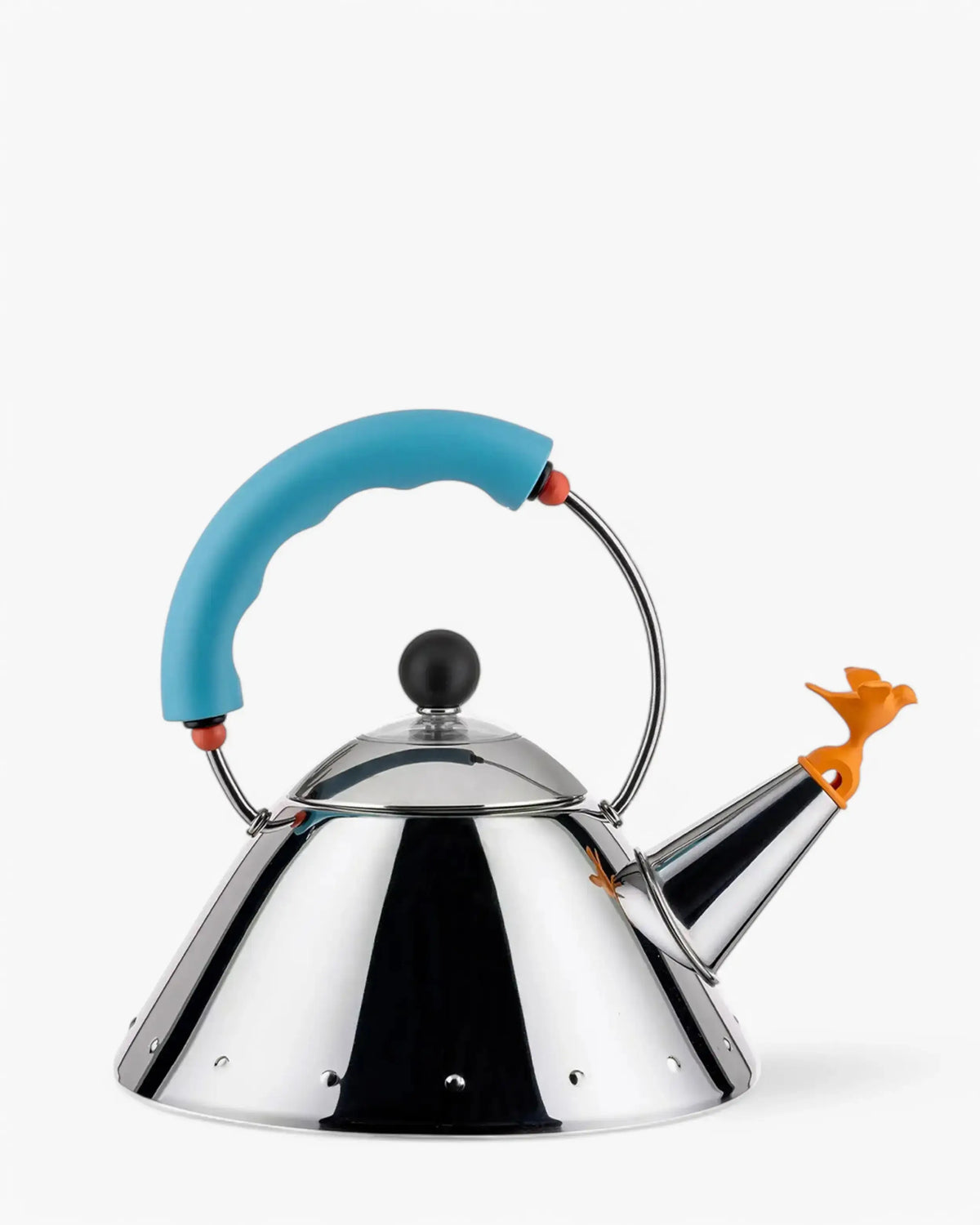 Alessi 9093 ケトル スチール製 カラーハンドル付き