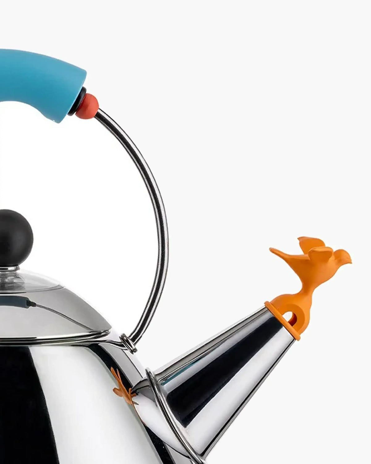 Alessi 9093 ケトル スチール製 カラーハンドル付き