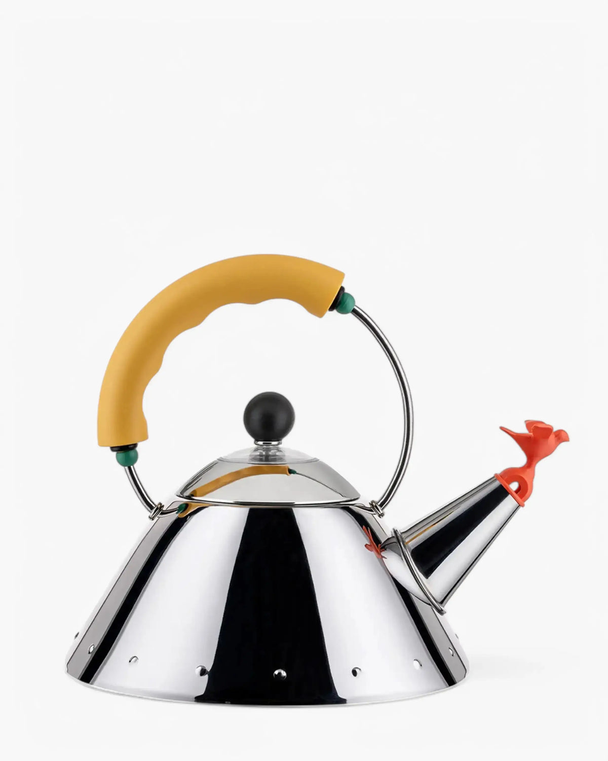 Alessi 9093 ケトル スチール製 カラーハンドル付き