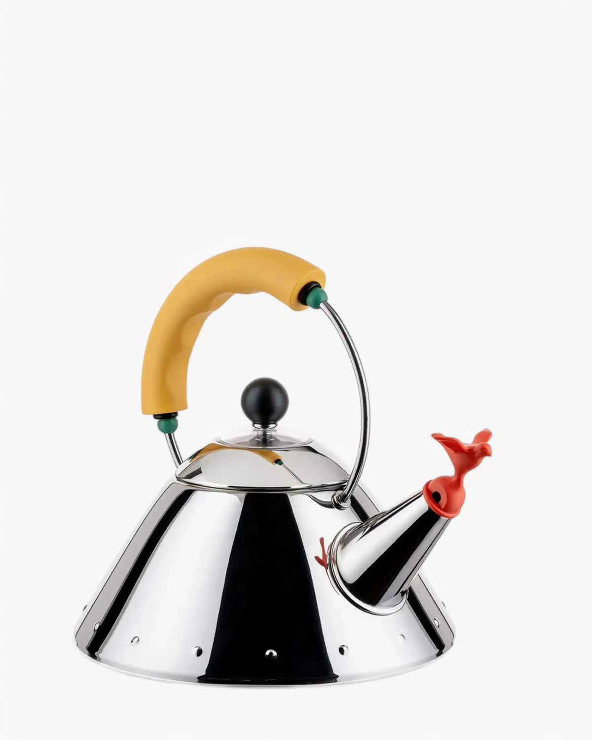 Alessi 9093 ケトル スチール製 カラーハンドル付き