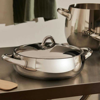 Alessi SG102 Mami steel low casserole with two handles - Buy now on ShopDecor - Discover the best products by ALESSI design