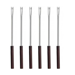 Alessi SG57 B Mami set 6 bourguignonne forks in steel with black handle - Buy now on ShopDecor - Discover the best products by ALESSI design