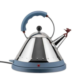 Alessi MG32 electric kettle in steel with coloured handle and base Alessi Steel/Light blue - Buy now on ShopDecor - Discover the best products by ALESSI design