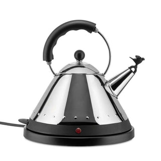 Alessi MG32 electric kettle in steel with coloured handle and base Alessi Steel/Black - Buy now on ShopDecor - Discover the best products by ALESSI design