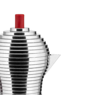 Alessi MDL02/1 Pulcina 1-cup espresso coffee maker in steel with coloured handle and knob - Buy now on ShopDecor - Discover the best products by ALESSI design