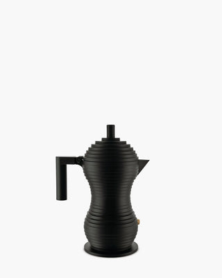 Alessi MDL02 Pulcina espresso coffee maker in steel with coloured handle and knob Black 1 Cup - Buy now on ShopDecor - Discover the best products by ALESSI design