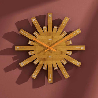 Alessi MDL05 Raggiante wall clock in bamboo wood - Buy now on ShopDecor - Discover the best products by ALESSI design