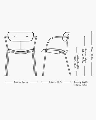 &Tradition Pavilion AV2 chair with armrests - Buy now on ShopDecor - Discover the best products by &TRADITION design