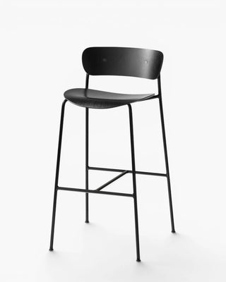 &Tradition Pavilion stool with backrest &Tradition Black Oak h 75 cm - Buy now on ShopDecor - Discover the best products by &TRADITION design