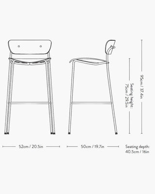 &Tradition Pavilion stool with backrest - Buy now on ShopDecor - Discover the best products by &TRADITION design