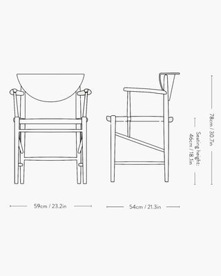 &Tradition Drawn HM4 chair with armrests - Buy now on ShopDecor - Discover the best products by &TRADITION design