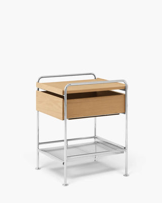 &Tradition Alima NDS3 side table Chrome & Oak - Buy now on ShopDecor - Discover the best products by &TRADITION design
