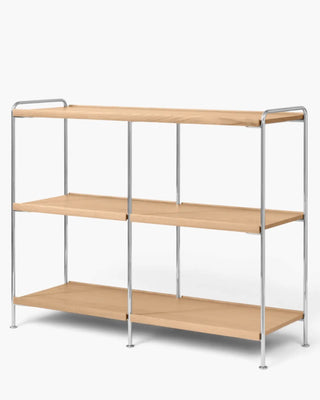 &Tradition Alima NDS5 shelving unit with 3 shelves Chrome & Oak - Buy now on ShopDecor - Discover the best products by &TRADITION design