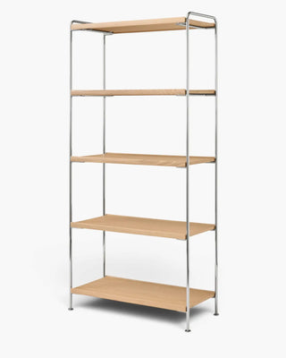 &Tradition Alima NDS6 shelving unit with 5 shelves Chrome & Oak - Buy now on ShopDecor - Discover the best products by &TRADITION design