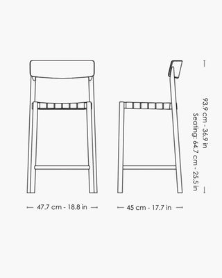 &Tradition Betty stool with backrest and webbed seat - Buy now on ShopDecor - Discover the best products by &TRADITION design