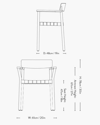 &Tradition Betty TK9 chair with armrests and webbed seat - Buy now on ShopDecor - Discover the best products by &TRADITION design