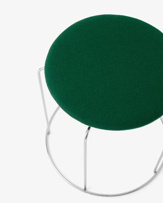 &Tradition Wire stool in stainless steel with magnetic upholstered cushion