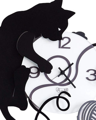 Arti e Mestieri Gatto gomitolo wall clock black - Buy now on ShopDecor - Discover the best products by ARTI E MESTIERI design