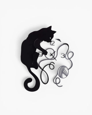 Arti e Mestieri Gatto gomitolo wall clock black - Buy now on ShopDecor - Discover the best products by ARTI E MESTIERI design