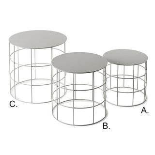 Atipico Set 3 Reton round small tables metal White - Buy now on ShopDecor - Discover the best products by ATIPICO design