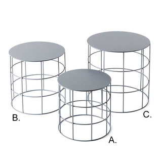 Atipico Set 3 Reton round small tables metal Grey - Buy now on ShopDecor - Discover the best products by ATIPICO design
