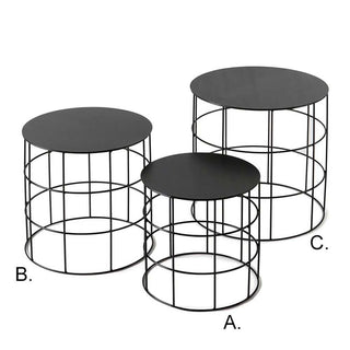Atipico Set 3 Reton round small tables metal Black - Buy now on ShopDecor - Discover the best products by ATIPICO design