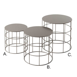 Atipico Set 3 Reton round small tables metal Dove grey - Buy now on ShopDecor - Discover the best products by ATIPICO design