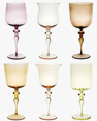 Bitossi Diseguale set 6 assorted stemmed glasses Amber - Buy now on ShopDecor - Discover the best products by BITOSSI HOME design