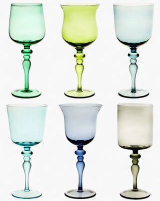Bitossi Diseguale set 6 assorted stemmed glasses Blue - Buy now on ShopDecor - Discover the best products by BITOSSI HOME design