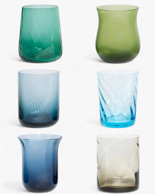 Bitossi Diseguale set 6 textured tumblers Blue - Buy now on ShopDecor - Discover the best products by BITOSSI HOME design