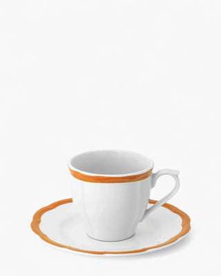 Bitossi Petalo coffee cup with saucer with scalloped rim Ocher - Buy now on ShopDecor - Discover the best products by BITOSSI HOME design