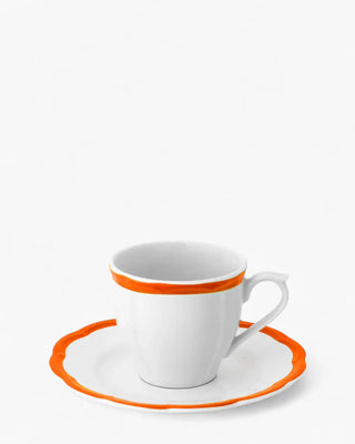 Bitossi Petalo coffee cup with saucer with scalloped rim Rust red - Buy now on ShopDecor - Discover the best products by BITOSSI HOME design