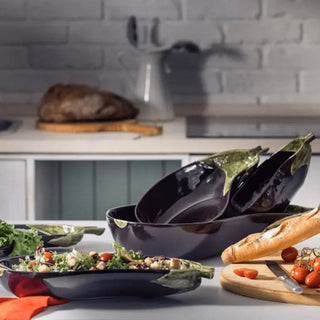 Bordallo Pinheiro Aubergine deep plate 26x14.5 cm. - 10.23x5.7 in. - Buy now on ShopDecor - Discover the best products by BORDALLO PINHEIRO design