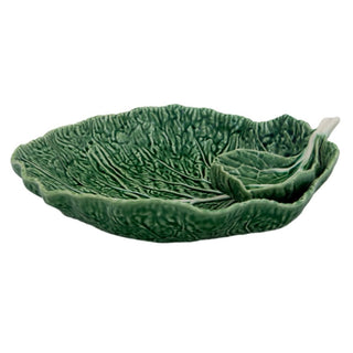 Bordallo Pinheiro Cabbage Leaf with Bowl plate 34 cm - 13.38 in - Buy now on ShopDecor - Discover the best products by BORDALLO PINHEIRO design