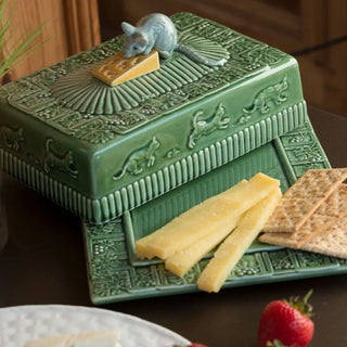 Bordallo Pinheiro Cheese Tray Mouse cheese tray with lid 30.5x22.5 cm. - 12x8.85 in. - Buy now on ShopDecor - Discover the best products by BORDALLO PINHEIRO design