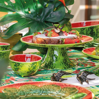 Bordallo Pinheiro Watermelon cake stand 32.5 cm. - 12.8 in. - Buy now on ShopDecor - Discover the best products by BORDALLO PINHEIRO design