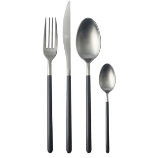 Broggi Kyoto Black set 24-piece cutlery set satin steel - Buy now on ShopDecor - Discover the best products by BROGGI design