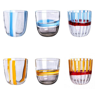 Carlo Moretti I Diversi set 6 tumblers light blue and yellow in Murano glass - Buy now on ShopDecor - Discover the best products by CARLO MORETTI design