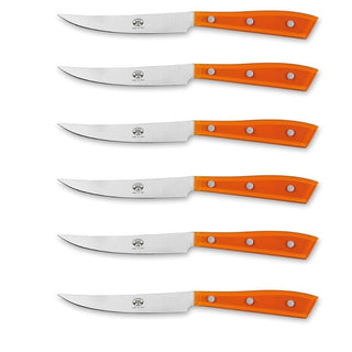 Coltellerie Berti Compendio set 6 table knives 8450 orange plexiglass - Buy now on ShopDecor - Discover the best products by COLTELLERIE BERTI 1895 design